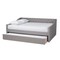 Baxton Studio Haylie Light Grey Full Size Daybed with Roll-Out Trundle Bed 158-9674 - alternate 8
